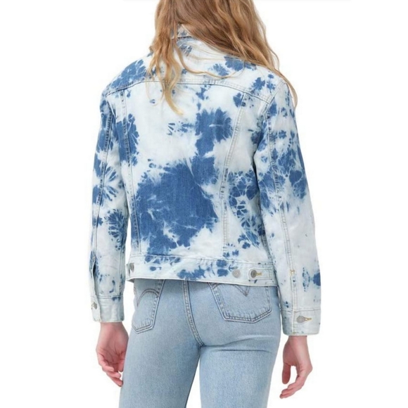 LEVI'S Cloudy Daze Ex-Boyfriend Tie Dye trucker Jacket 2X - Picture 2 of 3